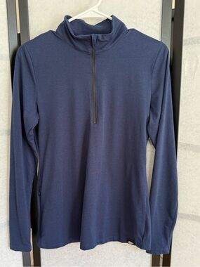 GORUCK Tough Half Zip Pullover Women's Medium Blue Made in USA Performance Top